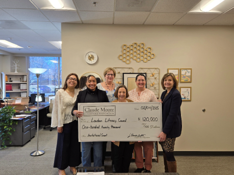 Loudoun Literacy Council presented with a $120,000 Invitational Grant check