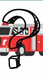Where is our firetruck white paper illustration